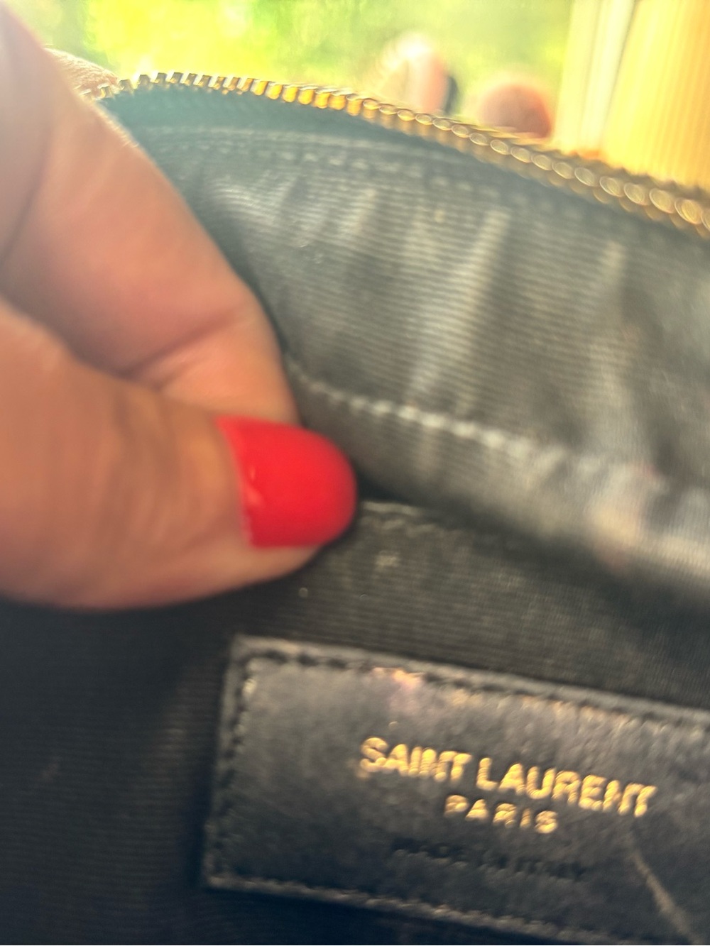 Yves Saint Laurent Black Leather Pouch with Gold Logo - Picture 5 of 12
